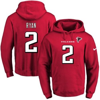 Falcons #2 Matt Ryan Red Name & Number Pullover NFL Hoodie Falcons #2 Matt Ryan Red Name & Number Pullover NFL Hoodie