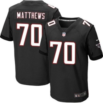 Falcons #70 Jake Matthews Black Alternate Men's Stitched NFL Elite Jersey Falcons #70 Jake Matthews Black Alternate Men's Stitched NFL Elite Jersey