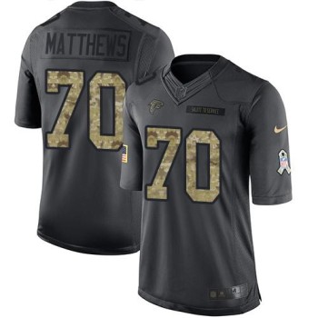 Falcons #70 Jake Matthews Black Men's Stitched NFL Limited 2016 Salute To Service Jersey Falcons #70 Jake Matthews Black Men's Stitched NFL Limited 2016 Salute To Service Jersey