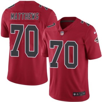 Falcons #70 Jake Matthews Red Men's Stitched NFL Limited Rush Jersey Falcons #70 Jake Matthews Red Men's Stitched NFL Limited Rush Jersey