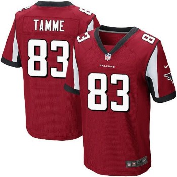 Falcons #83 Jacob Tamme Red Team Color Men's Stitched NFL Elite Jersey