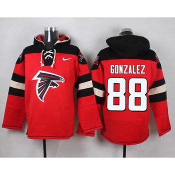 Falcons #88 Tony Gonzalez Red Player Pullover NFL Hoodie Falcons #88 Tony Gonzalez Red Player Pullover NFL Hoodie