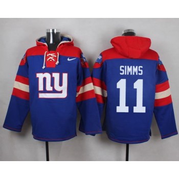 Giants #11 Phil Simms Royal Blue Player Pullover NFL Hoodie Giants #11 Phil Simms Royal Blue Player Pullover NFL Hoodie