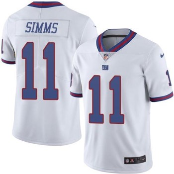 Giants #11 Phil Simms White Youth Stitched NFL Limited Rush Jersey