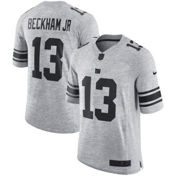 Giants #13 Odell Beckham Jr Gray Men's Stitched NFL Limited Gridiron Gray II Jersey