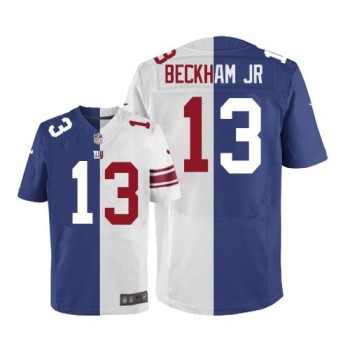 Giants #13 Odell Beckham Jr Royal Blue/White Men's Stitched NFL Elite Split Jersey Giants #13 Odell Beckham Jr Royal Blue/White Men's Stitched NFL Elite Split Jersey