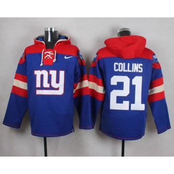 Giants #21 Landon Collins Royal Blue Player Pullover NFL Hoodie Giants #21 Landon Collins Royal Blue Player Pullover NFL Hoodie