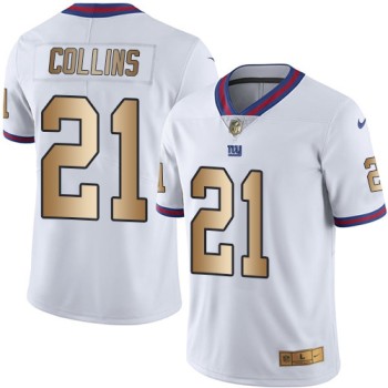 Giants #21 Landon Collins White Men's Stitched NFL Limited Gold Rush Jersey
