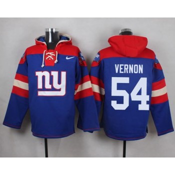 Giants #54 Olivier Vernon Royal Blue Player Pullover NFL Hoodie
