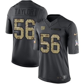 Giants #56 Lawrence Taylor Black Youth Stitched NFL Limited 2016 Salute to Service Jersey