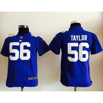 Giants #56 Lawrence Taylor Royal Blue Team Color Youth Stitched NFL Elite Jersey