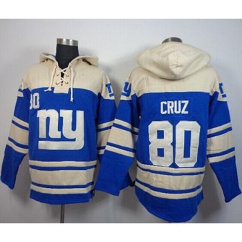 Giants #80 Victor Cruz Blue Sawyer Hoodie Sweatshirt NFL Hoodie Giants #80 Victor Cruz Blue Sawyer Hoodie Sweatshirt NFL Hoodie
