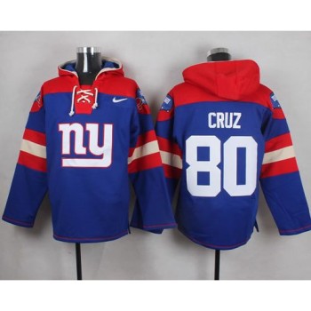 Giants #80 Victor Cruz Royal Blue Player Pullover NFL Hoodie Giants #80 Victor Cruz Royal Blue Player Pullover NFL Hoodie
