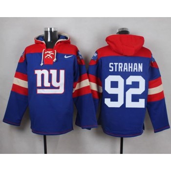 Giants #92 Michael Strahan Royal Blue Player Pullover NFL Hoodie Giants #92 Michael Strahan Royal Blue Player Pullover NFL Hoodie