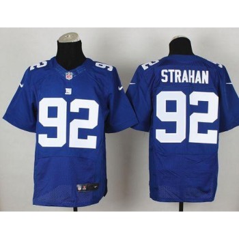 Giants #92 Michael Strahan Royal Blue Team Color Men's Stitched NFL Elite Jersey
