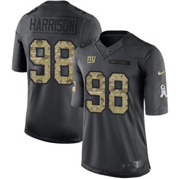 Giants #98 Damon Harrison Black Men's Stitched NFL Limited 2016 Salute to Service Jersey