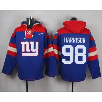 Giants #98 Damon Harrison Royal Blue Player Pullover NFL Hoodie Giants #98 Damon Harrison Royal Blue Player Pullover NFL Hoodie
