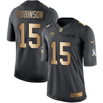 Jaguars #15 Allen Robinson Black Men's Stitched NFL Limited Gold Salute To Service Jersey Jaguars #15 Allen Robinson Black Men's Stitched NFL Limited Gold Salute To Service Jersey