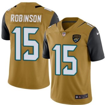 Jaguars #15 Allen Robinson Gold Men's Stitched NFL Limited Rush Jersey
