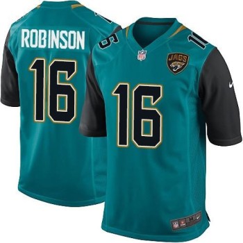 Jaguars #16 Denard Robinson Teal Green Team Color Youth Stitched NFL Elite Jersey