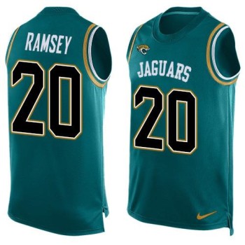 Jaguars #20 Jalen Ramsey Teal Green Team Color Men's Stitched NFL Limited Tank Top Jersey