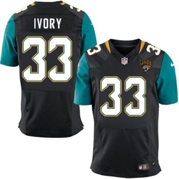 Jaguars #33 Chris Ivory Black Alternate Men's Stitched NFL Elite Jersey