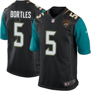 Jaguars #5 Blake Bortles Black Alternate Youth Stitched NFL Elite Jersey