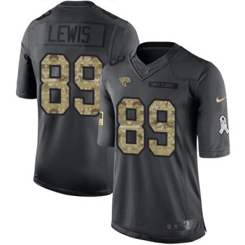 Jaguars #89 Marcedes Lewis Black Men's Stitched NFL Limited 2016 Salute To Service Jersey