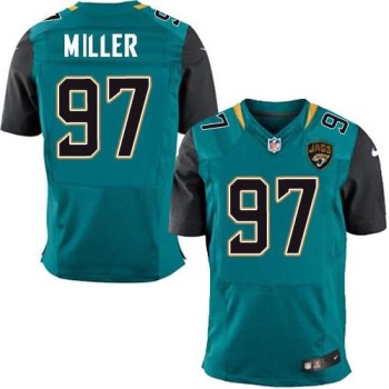 Jaguars #97 Roy Miller Teal Green Team Color Men's Stitched NFL Elite Jersey Jaguars #97 Roy Miller Teal Green Team Color Men's Stitched NFL Elite Jersey