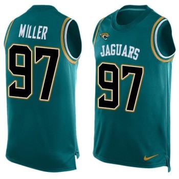 Jaguars #97 Roy Miller Teal Green Team Color Men's Stitched NFL Limited Tank Top Jersey Jaguars #97 Roy Miller Teal Green Team Color Men's Stitched NFL Limited Tank Top Jersey