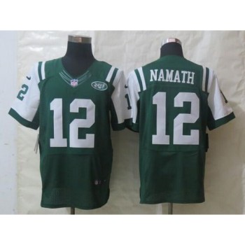 Jets #12 Joe Namath Green Team Color Men's Stitched NFL Elite Jersey Jets #12 Joe Namath Green Team Color Men's Stitched NFL Elite Jersey