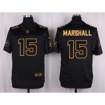 Jets #15 Brandon Marshall Black Men's Stitched NFL Elite Pro Line Gold Collection Jersey Jets #15 Brandon Marshall Black Men's Stitched NFL Elite Pro Line Gold Collection Jersey