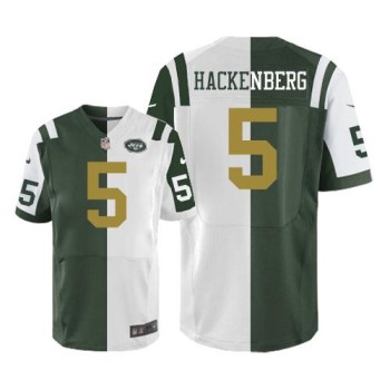 Jets #5 Christian Hackenberg Green/White Men's Stitched NFL Elite Split Jersey Jets #5 Christian Hackenberg Green/White Men's Stitched NFL Elite Split Jersey