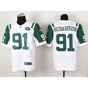 Jets #91 Sheldon Richardson White Men's Stitched NFL Elite Jersey Jets #91 Sheldon Richardson White Men's Stitched NFL Elite Jersey