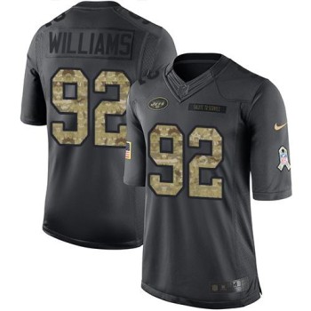 Jets #92 Leonard Williams Black Men's Stitched NFL Limited 2016 Salute to Service Jersey Jets #92 Leonard Williams Black Men's Stitched NFL Limited 2016 Salute to Service Jersey