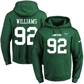 Jets #92 Leonard Williams Green Name & Number Pullover NFL Hoodie