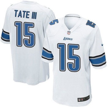 Lions #15 Golden Tate III White Youth Stitched NFL Elite Jersey