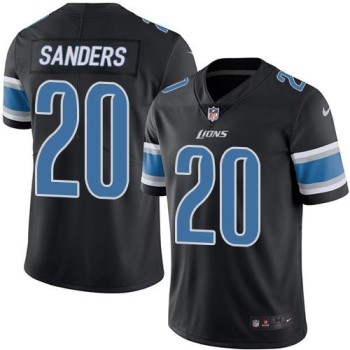 Lions #20 Barry Sanders Black Youth Stitched NFL Limited Rush Jersey