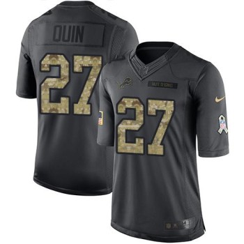 Lions #27 Glover Quin Black Youth Stitched NFL Limited 2016 Salute to Service Jersey