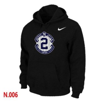 New York Yankees #2 Derek Jeter Official Final Season Commemorative Logo Pullover Hoodie Black New York Yankees #2 Derek Jeter Official Final Season Commemorative Logo Pullover Hoodie Black
