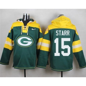Packers #15 Bart Starr Green Player Pullover NFL Hoodie Packers #15 Bart Starr Green Player Pullover NFL Hoodie