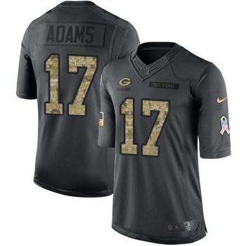 Packers #17 Davante Adams Black Youth Stitched NFL Limited 2016 Salute to Service Jersey