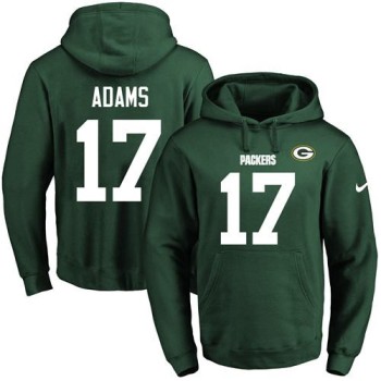 Packers #17 Davante Adams Green Name & Number Pullover NFL Hoodie