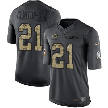 Packers #21 Ha Ha Clinton-Dix Black Youth Stitched NFL Limited 2016 Salute to Service Jersey