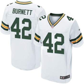 Packers #42 Morgan Burnett White Men's Stitched NFL Elite Jersey Packers #42 Morgan Burnett White Men's Stitched NFL Elite Jersey