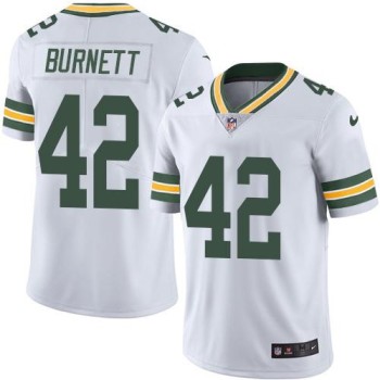 Packers #42 Morgan Burnett White Men's Stitched NFL Limited Rush Jersey