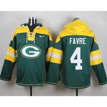 Packers #4 Brett Favre Green Player Pullover NFL Hoodie Packers #4 Brett Favre Green Player Pullover NFL Hoodie