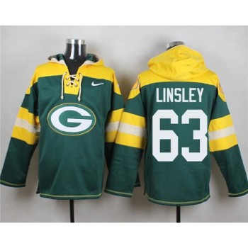 Packers #63 Corey Linsley Green Player Pullover NFL Hoodie Packers #63 Corey Linsley Green Player Pullover NFL Hoodie