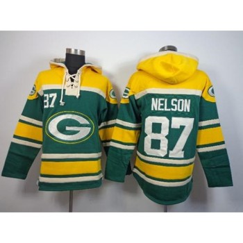 Packers #87 Jordy Nelson Green Sawyer Hoodie Sweatshirt NFL Hoodie Packers #87 Jordy Nelson Green Sawyer Hoodie Sweatshirt NFL Hoodie