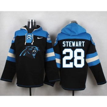 Panthers #28 Jonathan Stewart Black Player Pullover NFL Hoodie